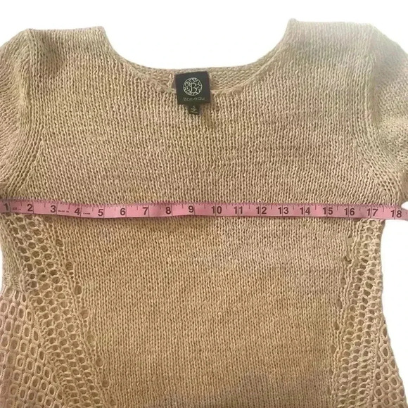 Bobeau Crochet Knit Pullover Cream Top Size Small - Picture 9 of 11